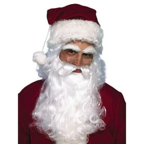 Winrase 6pcs Santa Beard Costume Christmas Santa Claus Beard White Fake Beard Christmas Party Festive Dress Up Accessories for Adult Kids Child